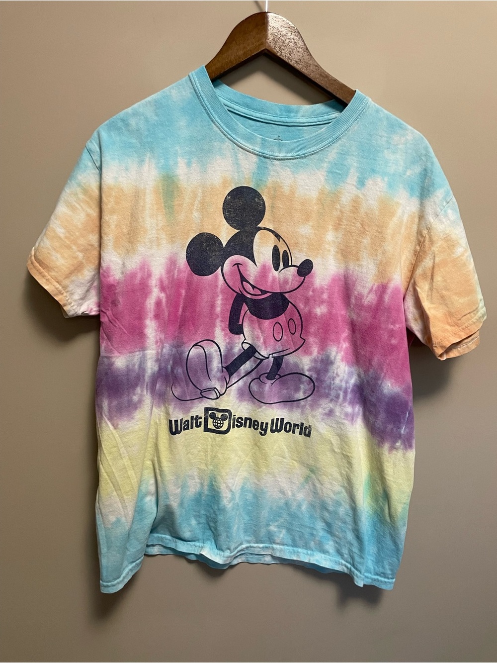 Disney Mickey Mouse Tie Dye Tee Men Women Large
